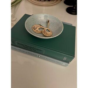 Small Speckly Robin Egg Blue Pottery Dish